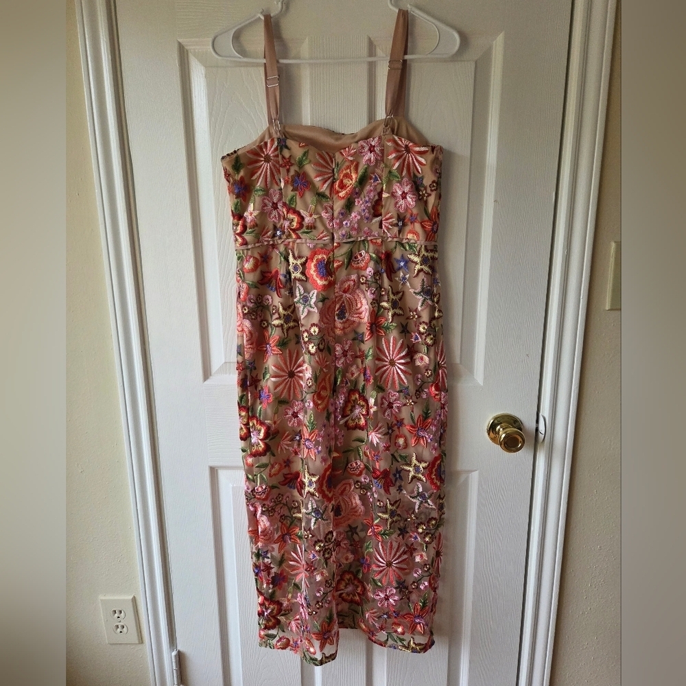 Sam Edelman Midi Dress Size 8 Floral Embroidered $158 Mermaid Boho - Picture 11 of 11
